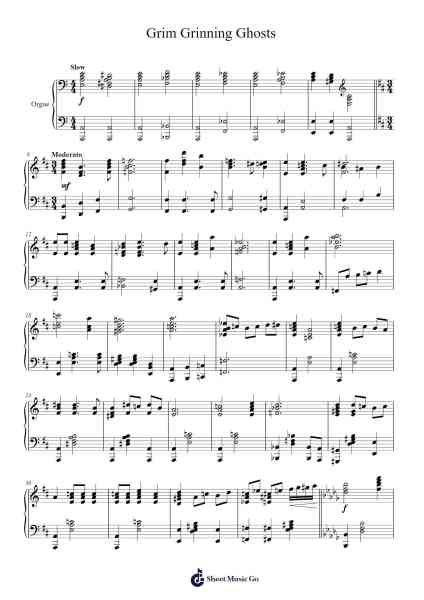 Grim Grinning Ghosts Sheet Music by Buddy Baker-Arr.Pagqy