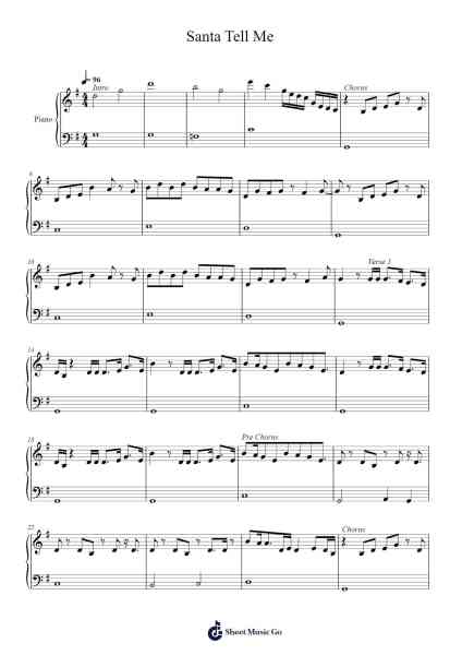 Santa Tell Me Sheet Music by Ariana Grande-Arr.Grever Carhume