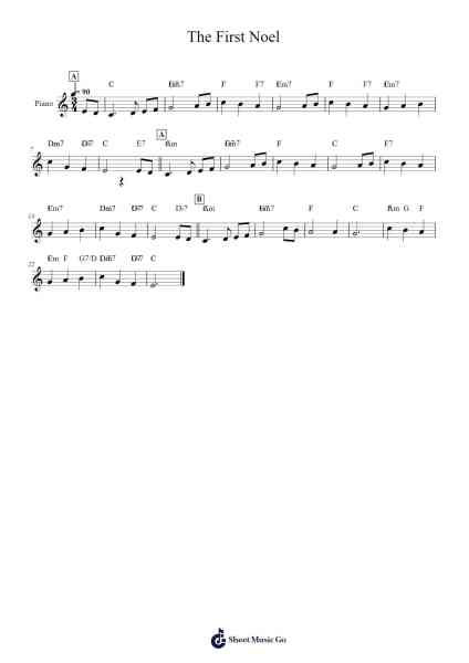 The First Noel Sheet Music by Misc Christmas-Arr.Efbin Kimsie