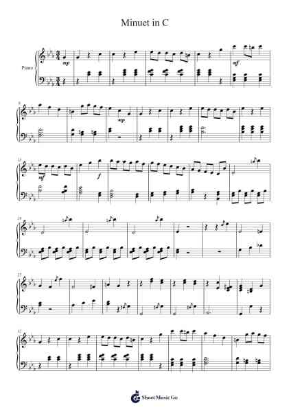 Minuet in C Sheet Music by Joseph Haydn-Arr.Wilhelker Croftsdrew