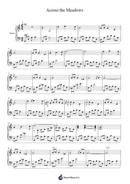 Across the Meadows: Genshin Impact - Fountain of Belleau (OST) Sheet Music by HOYO-MiX-Arr.Werfith