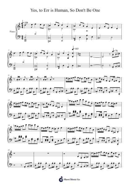 Yes, to Err is Human, So Don't Be One Sheet Music by Will Wood and the Tapeworms-Arr.Lanhy