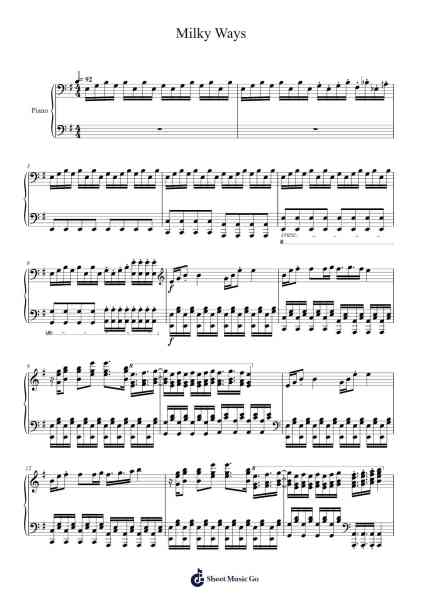 Milky Ways Sheet Music by Bossfight-Arr.Huttbins