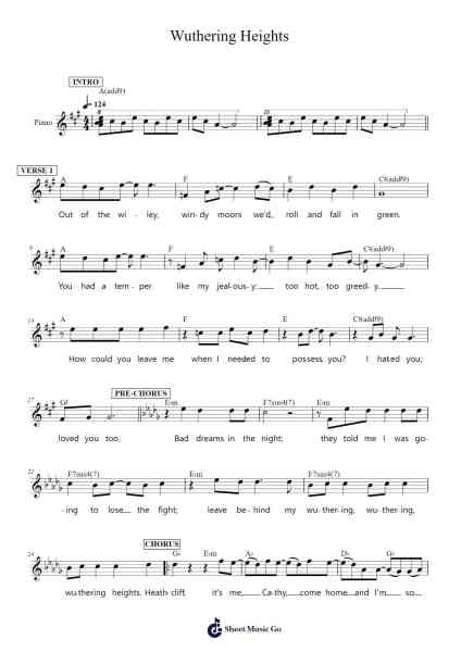 Wuthering Heights Partition de musique par Hayley Westenra-Arr.Windict
