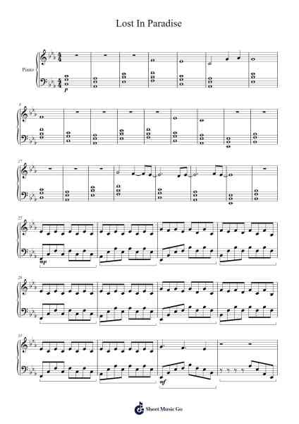 Lost In Paradise (Live Version) Sheet Music by Amy Lee-Arr.Jeamesgou