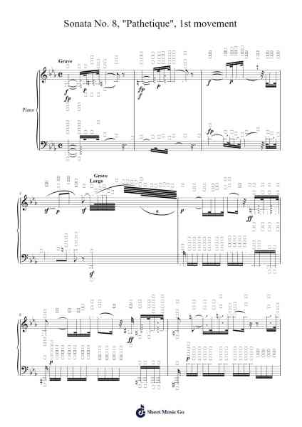 Sonata No. 8 in C Minor, Op. 13 "Pathétique": I. Grave - Allegro di molto e con brio Sheet Music by Ludwig van Beethoven-Arr.Thomfrank Springper