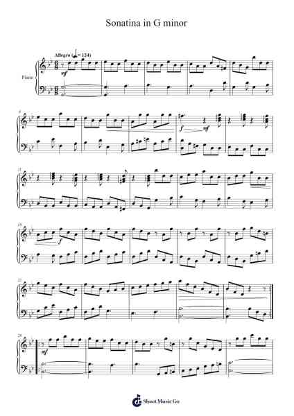 Sonatina in G minor Sheet Music by Cookeda-Arr.Chrisphael Reedno