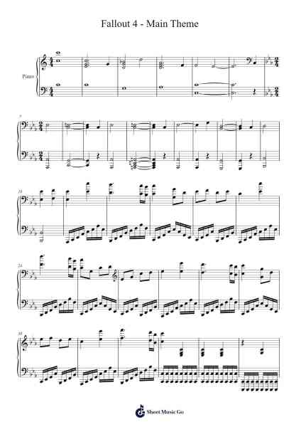 Fallout 4 - Main Theme Sheet Music by Inon Zur-Arr.Brookjoy