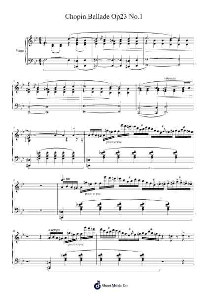Ballade No. 1 in G Minor, Op. 23 Sheet Music by Frédéric Chopin-Arr.Hewdys