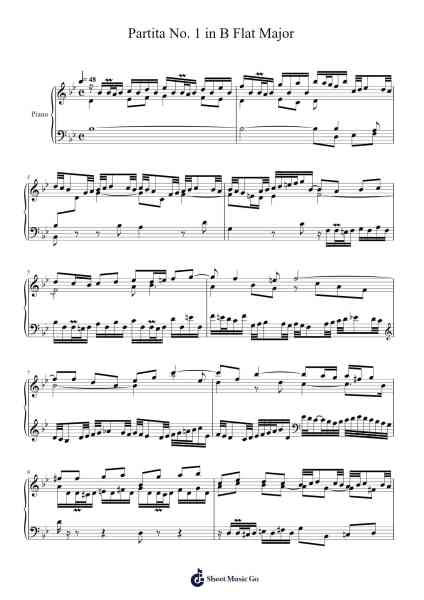 Partita No. 1 in B-flat Major, BWV 825: I. Praeludium Sheet Music by Johann Sebastian Bach-Arr.Stonelian Chantham