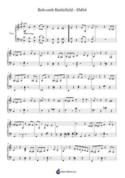 Bob-omb Battlefield - SM64 Sheet Music by Koji Kondo-Arr.Maltzster Colcott