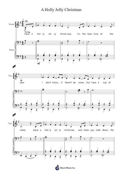 A Holly Jolly Christmas Sheet Music by Michael Bublé-Arr.Steino'neil Erdine