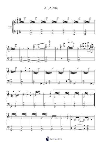 All Alone Sheet Music by Mal Waldron-Arr.Crotiane Shawshop