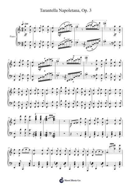 Paraphrase on the Theme of Tarantella Napoletana, Op. 3 Sheet Music by SincerelyLogan_-Arr.Mccan