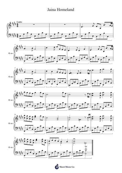 Jaina Homeland Sheet Music by Jason Hayes-Arr.Paggai Noelsay