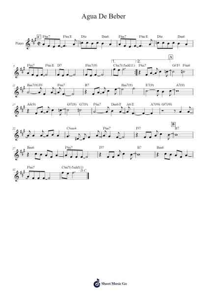 Agua De Beber Sheet Music by Antônio Carlos Jobim-Arr.Wolflor Coltrid
