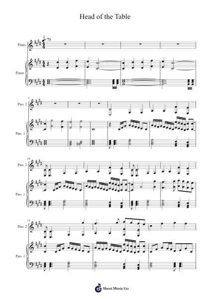 Head of the Table Sheet Music by def rebel-Arr.Gralvis