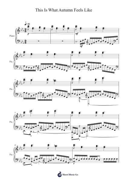 This Is What Autumn Feels Like Sheet Music by JVKE-Arr.Fordtodd