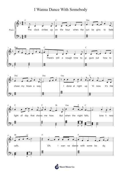 I Wanna Dance With Somebody Sheet Music by Whitney Houston-Arr.Gregrace Glennjob