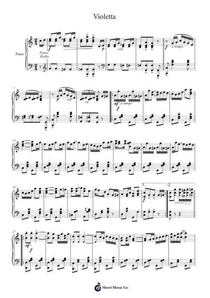 Violetta Sheet Music by Abe Olman-Arr.Caescott