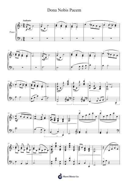 Dona Nobis Pacem (Grant Unto Us Peace) Sheet Music by Anon.-Arr.Viten Sun