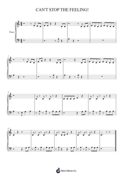 CAN'T STOP THE FEELING! Notenblatt von Justin Timberlake-Arr.Lespenn