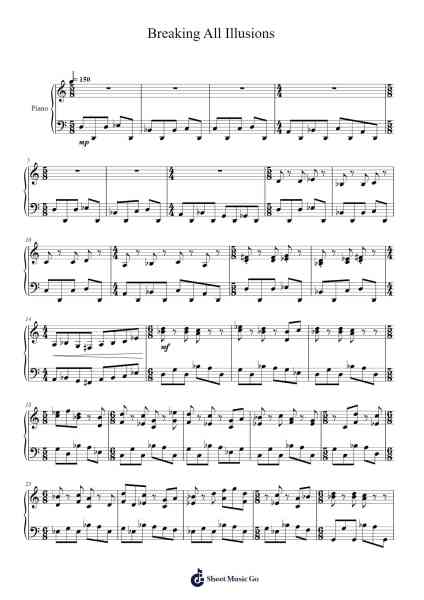 Breaking All Illusions Sheet Music by Dream Theater-Arr.Mollwalsh Dinions