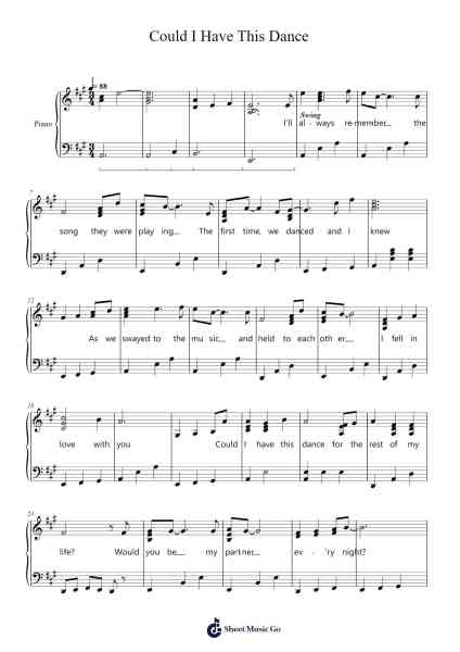 Could I Have This Dance Sheet Music by Anne Murray-Arr.Leoduke Hodwey