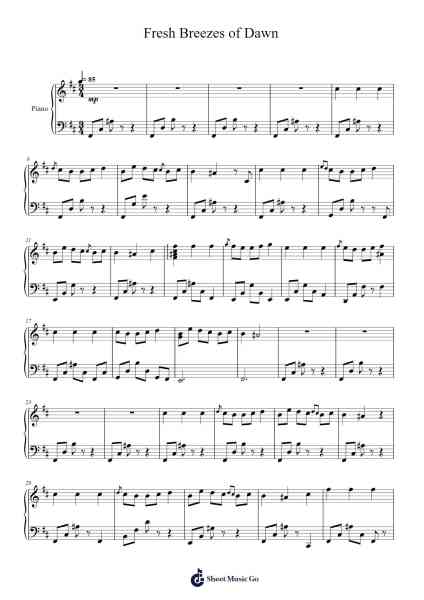 Fresh Breezes of Dawn Sheet Music by Yu-Peng Chen-Arr.Bunkyle Wanmia
