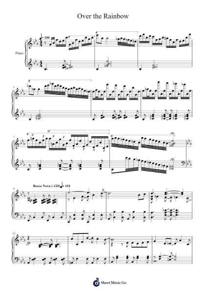 Over the Rainbow Sheet Music by Harold Arlen-Arr.Manssaul Dexy