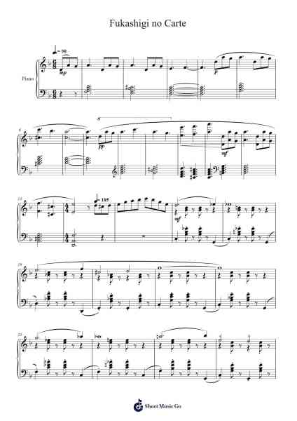 Fukashigi no Carte Sheet Music by Hidehiro Kawai-Arr.Gwenning