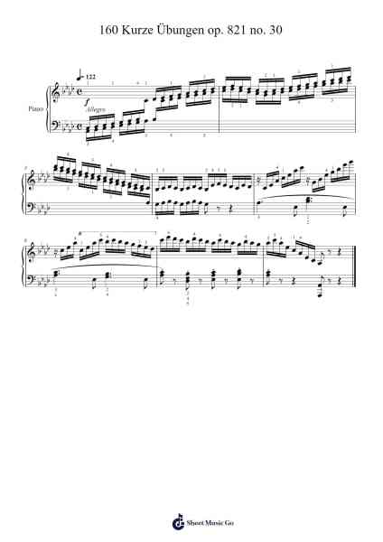160 Kurze Übungen, Op. 821: No. 30 Sheet Music by Carl Czerny-Arr.Padmos Gibleign