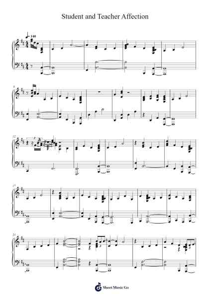 Oh! Student and Teacher Affection Sheet Music by Toshio Masuda-Arr.Junerald