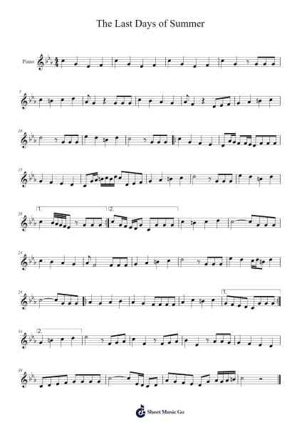 The Last Days of Summer Sheet Music by الأخوين رحباني-Arr.Mattvelt