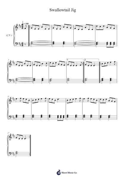 Swallowtail Jig Sheet Music by undefined-Arr.Cofny