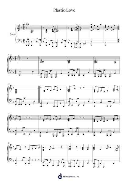 Plastic Love Sheet Music by Mariya Takeuchi-Arr.Wesquinn Bunmeg