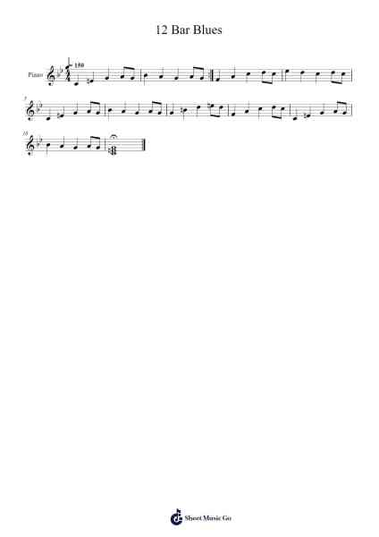 12 Bar Blues Sheet Music by undefined-Arr.Feleste Johnren