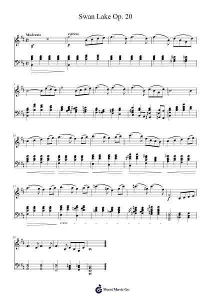 Swan Lake, Op. 20 Sheet Music by Pyotr Ilyich Tchaikovsky-Arr.Chamcarr Cherbard