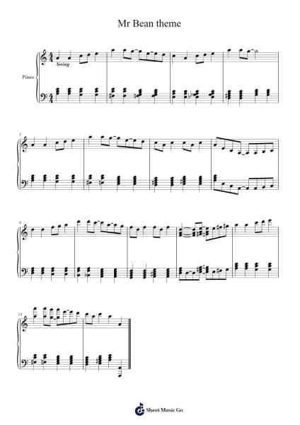 Mr Bean theme Sheet Music by Misc Cartoons-Arr.Clifffitch