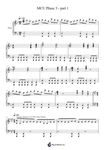 MCU Phase 3 - part 1 Sheet Music by Michael Giacchino-Arr.Lanme