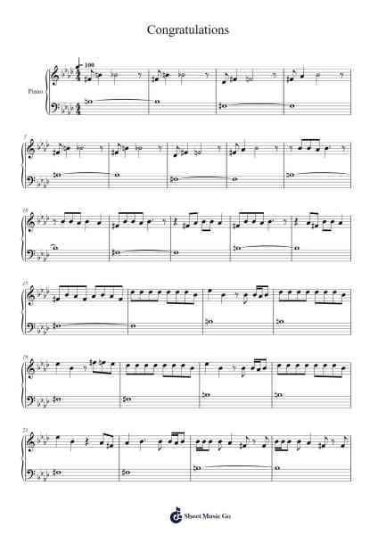 Congratulations Sheet Music by Post Malone-Arr.Dukim