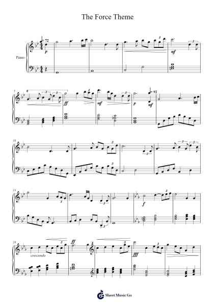 The Force Theme Sheet Music by John Williams-Arr.Fowcoln