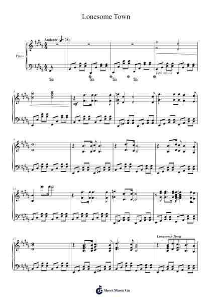 Lonesome Town Sheet Music by Ricky Nelson-Arr.Sidmons