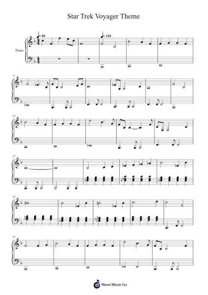 Star Trek Voyager Theme Sheet Music by Jerry Goldsmith-Arr.Georfoe