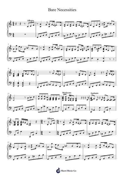 Bare Necessities Sheet Music by Baldville-Arr.Dempbeau Leighstone
