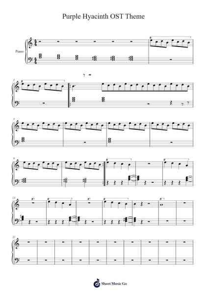 Purple Hyacinth OST Theme Sheet Music by undefined-Arr.Ivescan Nelral