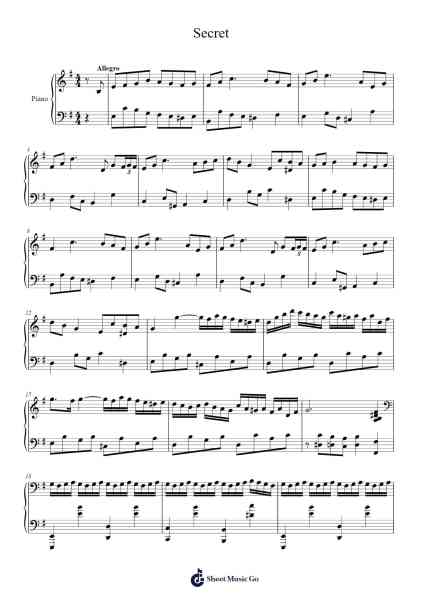 Secret Sheet Music by Jay Chou-Arr.Betle