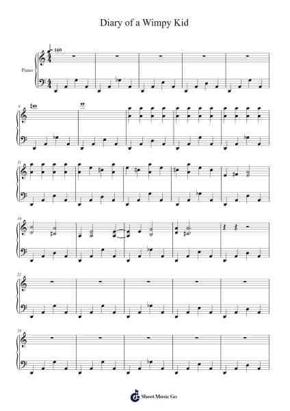 Diary of a Wimpy Kid Sheet Music by Theodore Shapiro-Arr.Dwightlitt