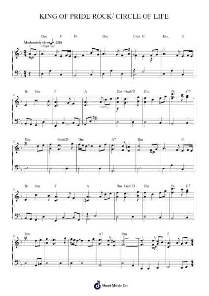 King of Pride Rock (from The Lion King: Broadway Musical) Sheet Music by Elton John-Arr.Hamclaire