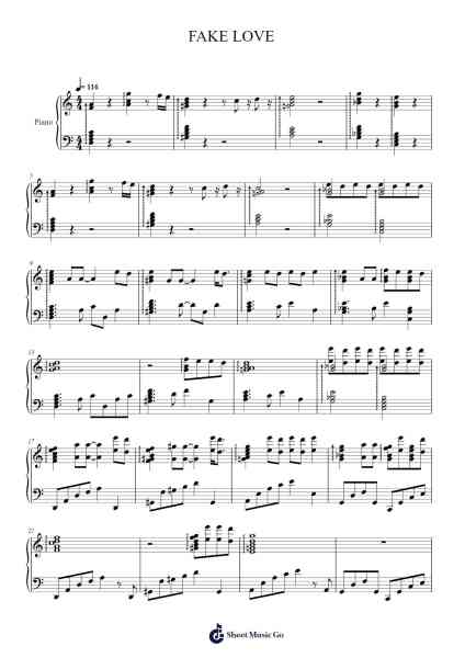 FAKE LOVE Sheet Music by Drake-Arr.Rhysboyce